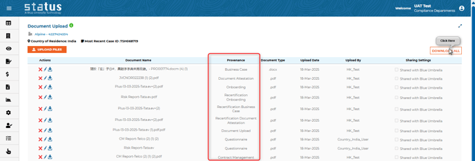 Attachments under document upload