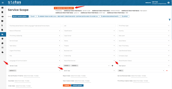 Business intelligence- Filter by ACF