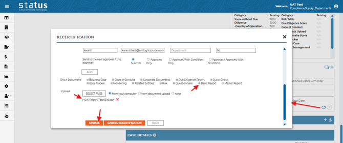 Edit Re-certification Details