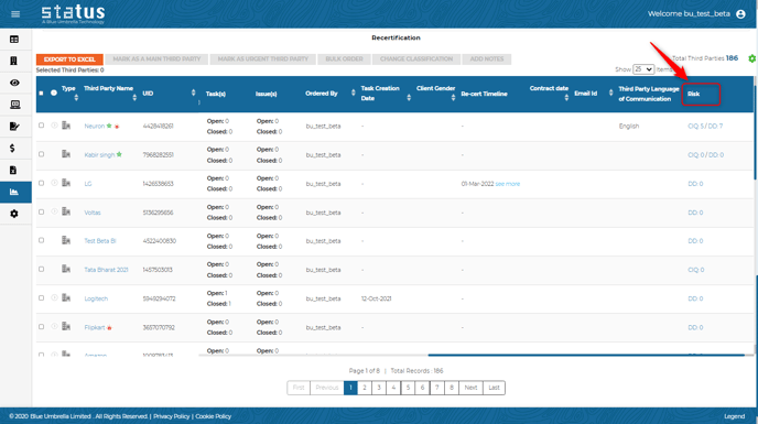 BI page with the new column