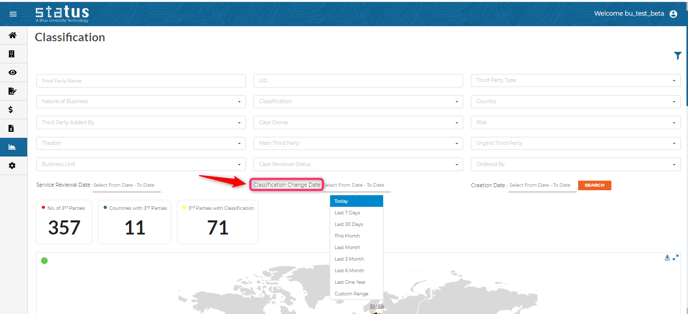 BI-Classification template and show the filter classification change date