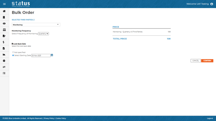 Bulk upload with forward monitoring