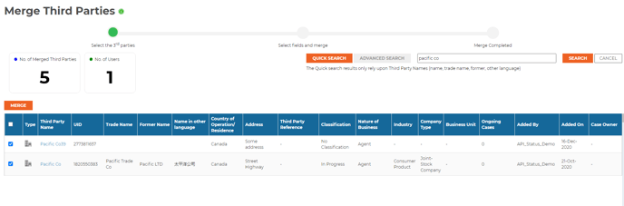 Merging Third Parties 1