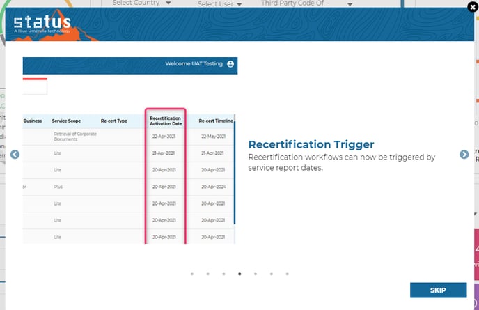 Trigger Recertification