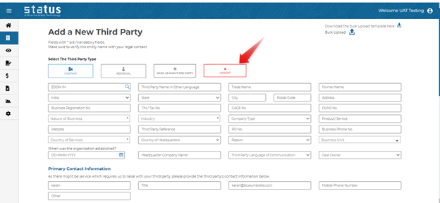 Urgent and Bulk Marking