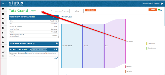 a third party with Classification dropdown