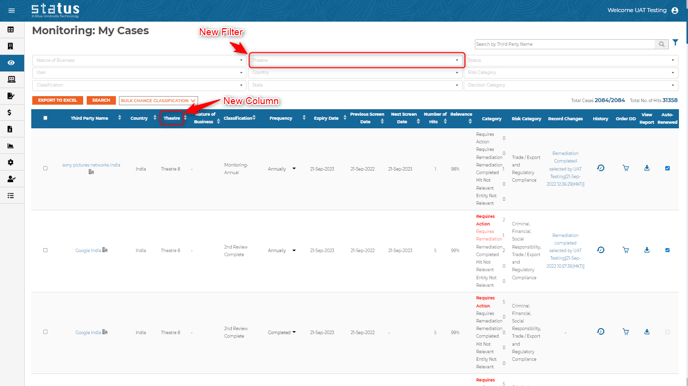 New Filter on Monitoring