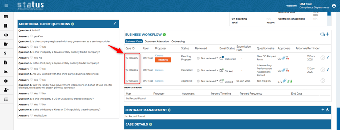 Show case ID on business case tile