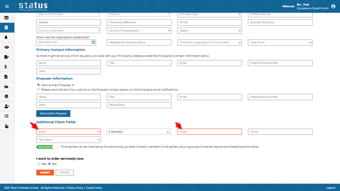 Dependent Additional Client Fields