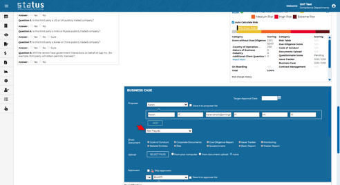 Different automation based on business case questionnaire