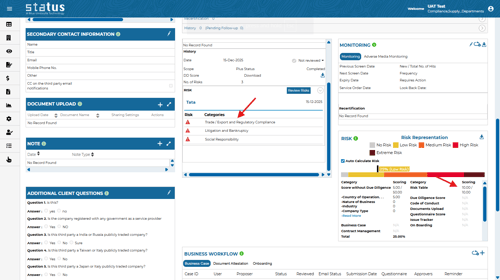 Enhanced risk algorithm for Due Diligence findings