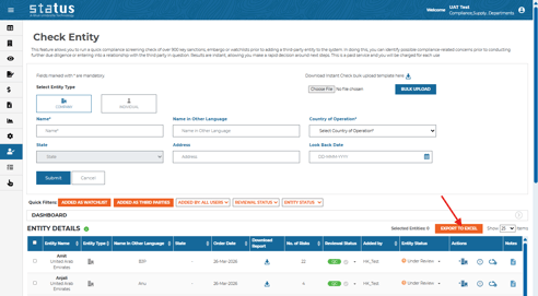 Export Instant Check
