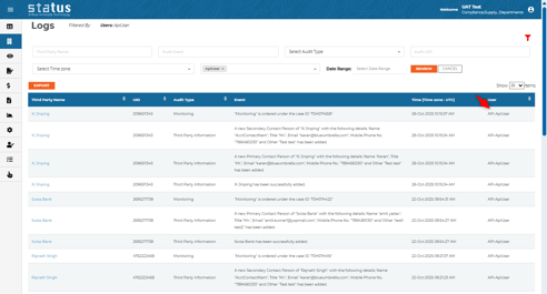 Filter by API usernames