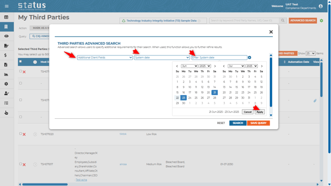 Filter by period within additional client fields