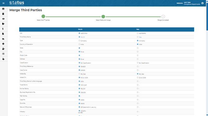 Merge proposer, secondary and primary contact persons