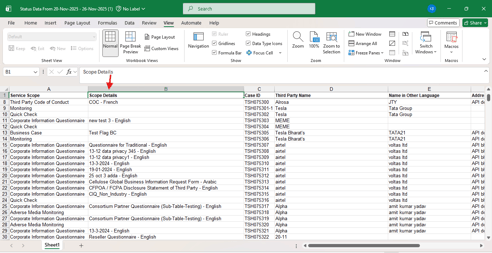 More details on export