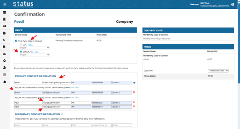 Multiple Primary Contacts for Code of Conduct