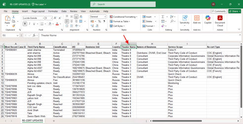 Region Field Available in Recert Update Export