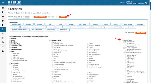 Statistics Less mandatory fields