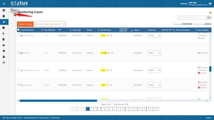 User Story 23363 As Client User, I want to change monitoring cases side bar behavior